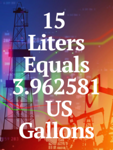 15 Liters to gallons