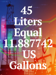 45 Liters to gallons