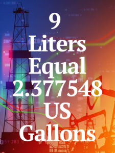 9 Liters to gallons